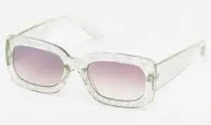 American Eagle AE Aerie Getaway Clear Glitter Frame Sunglasses thumbnail 1