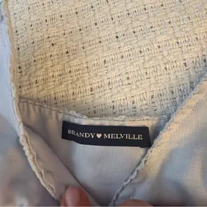 Brandy Melville Light Gray/light blue baby doll Top thumbnail 3