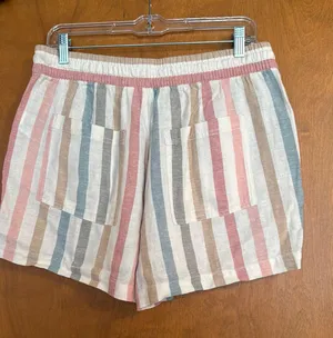 Gap Drawstring Striped Linen Shorts Medium thumbnail 2