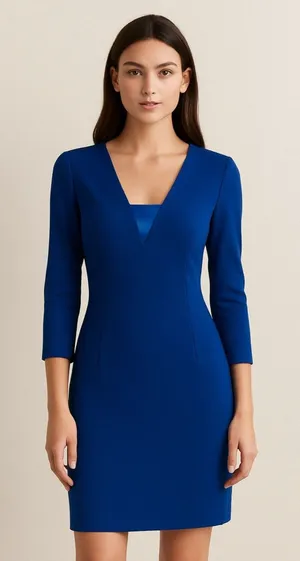 Amanda Uprichard Dress‎ Women’s Size M 3/4 Sleeve Fitted Electric/royal Blue thumbnail 1