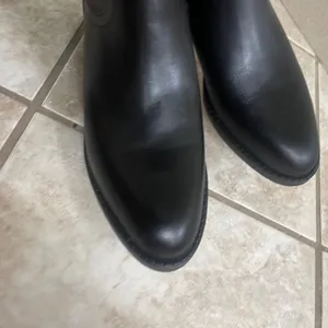 Steve Madden journal Black Tall leather Boots Red Navy Rear Zipper women z 8 EUC thumbnail 4