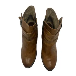 Frye Patty‎ Riding Bootie Brown Leather Harness Ankle Boots Heel Womens 7.5M thumbnail 2