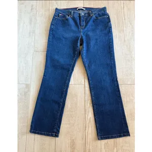 Y2k Tommy Hilfiger‎ Womens Straight Leg Jeans Dark Wash Blue Denim Sz 10 Stretch thumbnail 6