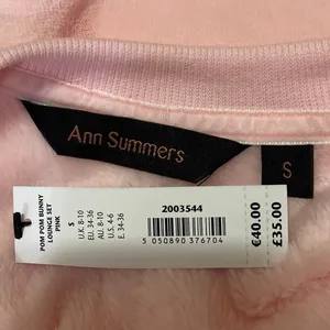 NEW Ann Summers Pink Pom Pom Bunny Velour Velvet Sweatshirt Shorts Lounge Set S thumbnail 5