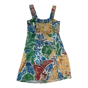 Farm Rio size medium tropical tile mini dress Colorful Patterned thumbnail 3