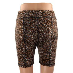 Free People Lucky Strike Women's Brown Leopard Print High Waist Biker Shorts M thumbnail 3