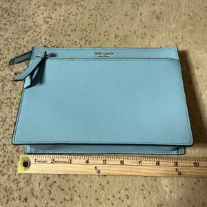 Kate Spade New York‎ Light Blue Saffiano Leather Triple Zip Crossbody Bag thumbnail 3