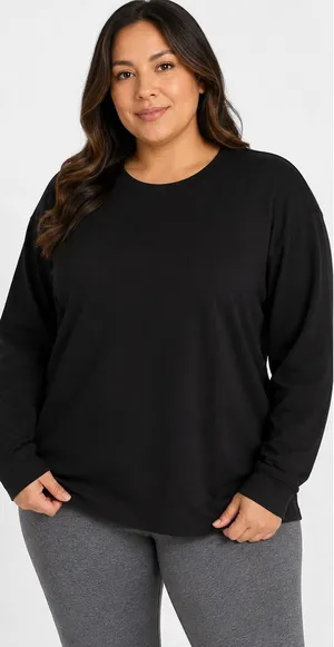 Athletic Works Womens Sweatshirt Size XL Black Fleece Crewneck Relaxed Cozy Fit thumbnail 1