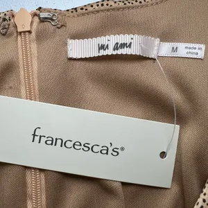 Francesca’s Collection Bronze And Black Dotted Satin Mini‎ Babydoll Dress Size M thumbnail 5