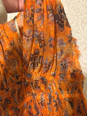 Free People Orange Floral Blouse thumbnail 6