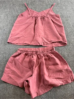 Athleta Calm Cool Cami and Short Set Tawny Rose Leisure Silky Pajamas Small S thumbnail 5
