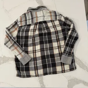 Aerie Soft Gauze Button Up Pajama Top & High Waisted Boxer Set Womens Small Gray thumbnail 6