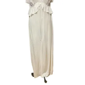 ByTimo White‎ Short Sleeve Ruffle Peplum Maxi Dress Size Medium thumbnail 3
