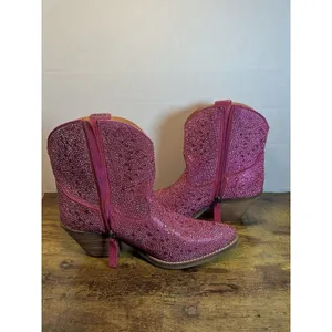 Dingo Silver Dollar Women’s 9.5M Fuchsia Pink Rhinestone Western Boots DI577 EUC thumbnail 9