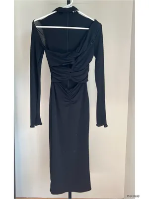 House Of CB Aline Black Jersey Cut Out Midi Dress XS thumbnail 2
