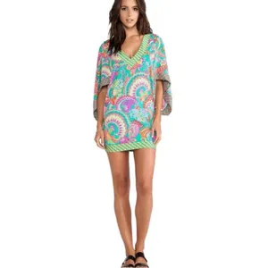 Trina Turk Festival Folkloric Tunic in Multi‎ swim cover up Sz S thumbnail 2