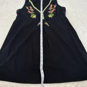 Old Navy VTG‎ 100% Cotton Womens Black Embroidered Floral Tunic Top Sz S thumbnail 7