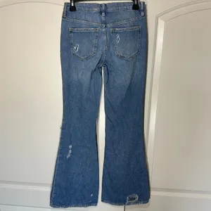 Free People Relaxed Heritage Flare‎ Jeans Women's 25 Blue Button Fly Distressed thumbnail 3
