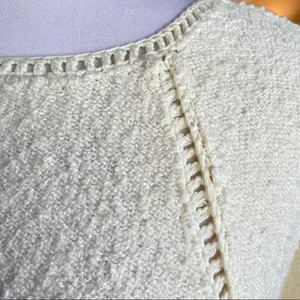 Anthropologie Valeria cream knit relaxed fit textured pullover sweater thumbnail 3