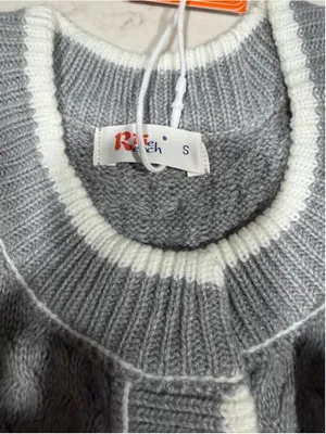 NEW Cable Knit Oversized Cardigan Button Up Striped Sweater S thumbnail 5