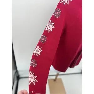 Eddie Bauer Sport Snowflake Full Zip Sweater Jacket XL Red thumbnail 11