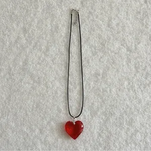 Heart Choker Necklace Red thumbnail 6
