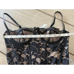 Unbranded Boned Corset‎ Top Shaping Outerwear Push Up Festival Lace Bustier Top thumbnail 4