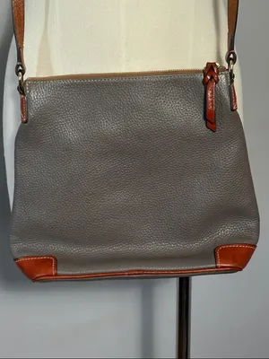 Dooney & Bourke Elephant Gray Leather Pebble Grain Crossbody Bag thumbnail 3
