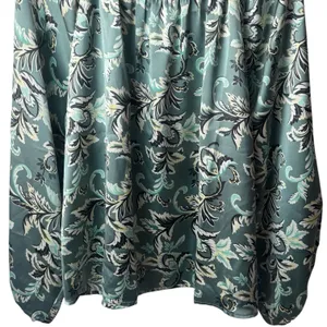 NEW Loft Satin Shirred Floral Blouse Bishop Career Special Occasion Chic L thumbnail 4
