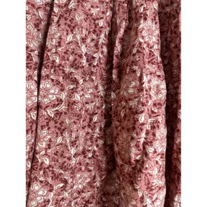 American Eagle Women XL Terracotta Floral Cotton Linen Smocked Mini Skirt Boho‎ thumbnail 2