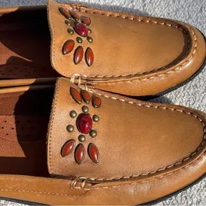 Naturalizer Brown Leather Mule Loafers Beaded Slip-On Size 6.5 thumbnail 5