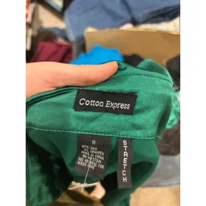 Cotton Express y2k Silk Blouse Emerald Green preppy Satin Smocked Puff Sleeve Top Small thumbnail 2