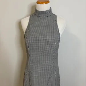 NWT Urban Outfitters Mini‎ Dress Mock Neck Sleeveless Fitted Black White Medium thumbnail 4