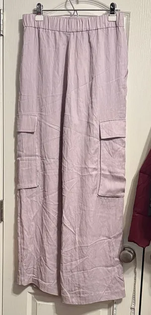 NWT Zara Lilac Crossover Asymmetric Cargo Pants Utility Pastel Minimalist Y2K thumbnail 1