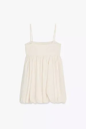 Zara Cream Floral Embroidered Spaghetti-Strap Mini Bohemian Dress thumbnail 6