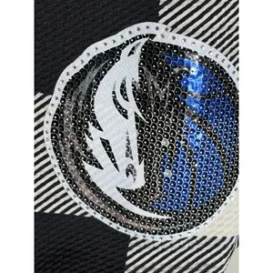 GameDay Couture Dallas Mavericks Buffalo Plaid Sequin Tunic Top S thumbnail 2