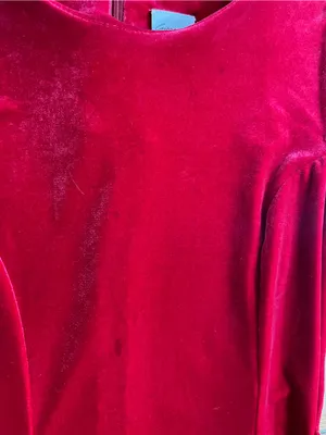 Vintage Giorgio Fiorlini Red Velvet Maxi Dress Silver Waist Detail Sz 5/6 💚🎀 thumbnail 11