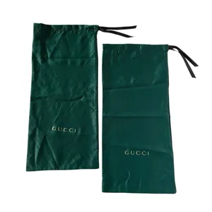 Gucci set of dark green silky polyester rectangular shoe storage drawstring bags thumbnail 8