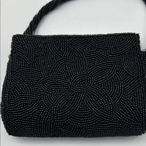 Bloomingdale's Elegant Black Beaded Wristlet thumbnail 3