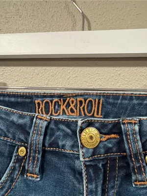 Rock & Roll High-Waist Dark Blue Flare Jeans for Women 24x32 thumbnail 2
