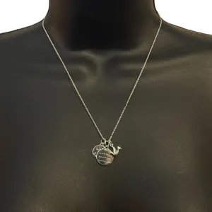 Life is Good 925 silver inspirational layered charm pendant necklace thumbnail 1