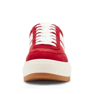 Madden Girl Red Platform Sneakers‎ White Stripe Lace Up Size 8.5 B12B thumbnail 2