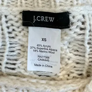 J. Crew Ivory Cable Knit Sweater XS thumbnail 8