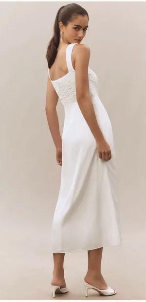 Anthropologie White Midi Dress thumbnail 2