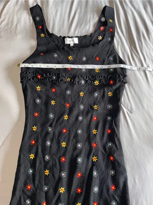 RIHOAS Black Sleeveless Star Sweater Viscose Pop Mini Dress Women’s Sz S EUC thumbnail 7