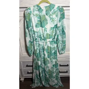 Soft Surroundings Kaia Maxi Dress Large Palm Print Flowy Faux Wrap Effortless thumbnail 7