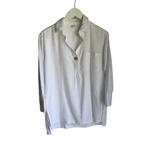 Old Navy Linen Blend White Tunic Cover Up Shirt Small Coastal Beach Resort thumbnail 7