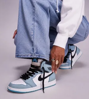 Nike Air Jordan 1 Retro High OG University Blue Sneakers Tennis Shoes thumbnail 1