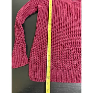 American Eagle Outfitters Jegging Sweater‎ Burgundy Maroon Knit Crewneck XS thumbnail 3