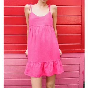 Zara Mini Linen Babydoll Dress Size Medium thumbnail 2